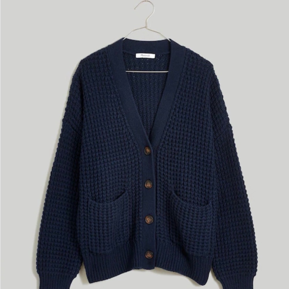 Madewell Deep Blue Cardigan Sweater size medium